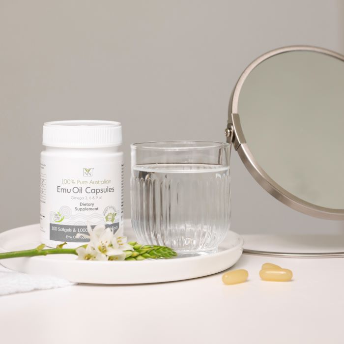 Pure Emu Oil Capsules with Omega 3‑6‑9, Vitamin K2 & CLA for Wellness Support